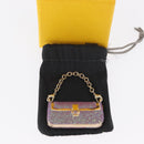 FENDI Mamma Baguette Key Holder metal Pink Auth 165835V-13