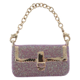 FENDI Mamma Baguette Key Holder metal Pink Auth 165835V - 0