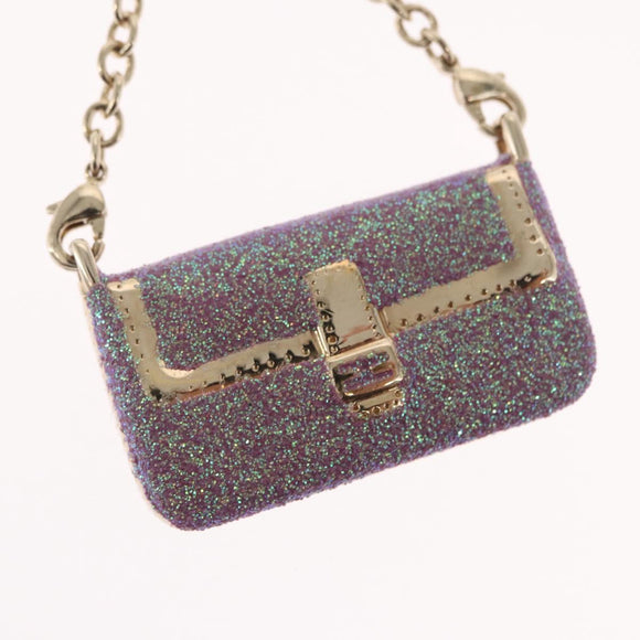 FENDI Mamma Baguette Key Holder metal Pink Auth 165835V