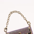 FENDI Mamma Baguette Key Holder metal Pink Auth 165835V-4