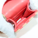 CHANEL AirPods Case Neck Pouch Raffia Red Gold CC Auth 165839SAM-10