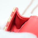 CHANEL AirPods Case Neck Pouch Raffia Red Gold CC Auth 165839SAM-22