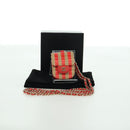 CHANEL AirPods Case Neck Pouch Raffia Red Gold CC Auth 165839SAM-12