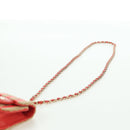 CHANEL AirPods Case Neck Pouch Raffia Red Gold CC Auth 165839SAM-14