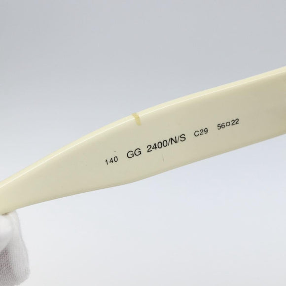 GUCCI Interlocking Sunglasses plastic Ivory Auth 165840