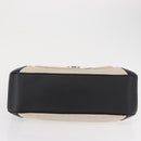 Salvatore Ferragamo Gancini Hand Bag Canvas Ivory Silver Auth 165851-6