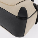 Salvatore Ferragamo Gancini Hand Bag Canvas Ivory Silver Auth 165851-15