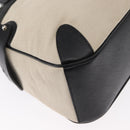 Salvatore Ferragamo Gancini Hand Bag Canvas Ivory Silver Auth 165851-16