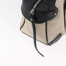 Salvatore Ferragamo Gancini Hand Bag Canvas Ivory Silver Auth 165851-10