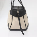 Salvatore Ferragamo Gancini Hand Bag Canvas Ivory Silver Auth 165851-5
