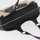 Salvatore Ferragamo Gancini Hand Bag Canvas Ivory Silver Auth 165851-7