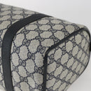 GUCCI GG Supreme Sherry Line Boston Bag PVC Navy Gold 40 02 006 Auth 165856-15