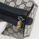 GUCCI GG Supreme Sherry Line Boston Bag PVC Navy Gold 40 02 006 Auth 165856-10