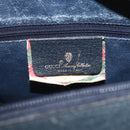 GUCCI GG Supreme Sherry Line Boston Bag PVC Navy Gold 40 02 006 Auth 165856-17