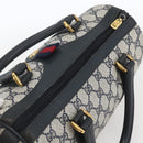 GUCCI GG Supreme Sherry Line Boston Bag PVC Navy Gold 40 02 006 Auth 165856-6