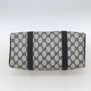 GUCCI GG Supreme Sherry Line Boston Bag PVC Navy Gold 40 02 006 Auth 165856-5