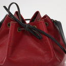 LOUIS VUITTON Epi Petit Noe Shoulder Bag Bicolor Black Red M44017 LV Auth 165859-10