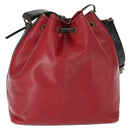 LOUIS VUITTON Epi Petit Noe Shoulder Bag Bicolor Black Red M44017 LV Auth 165859-2