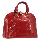 LOUIS VUITTON Monogram Vernis Alma PM Bag Rouge Grunadine M91693 Auth 165861-1