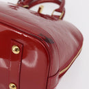 LOUIS VUITTON Monogram Vernis Alma PM Bag Rouge Grunadine M91693 Auth 165861-14