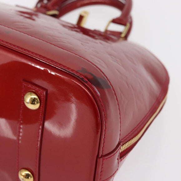LOUIS VUITTON Monogram Vernis Alma PM Bag Rouge Grunadine M91693 Auth 165861
