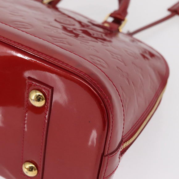 LOUIS VUITTON Monogram Vernis Alma PM Bag Rouge Grunadine M91693 Auth 165861