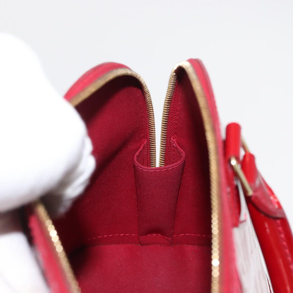 LOUIS VUITTON Monogram Vernis Alma PM Bag Rouge Grunadine M91693 Auth 165861
