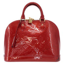 LOUIS VUITTON Monogram Vernis Alma PM Bag Rouge Grunadine M91693 Auth 165861-13