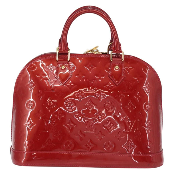 LOUIS VUITTON Monogram Vernis Alma PM Bag Rouge Grunadine M91693 Auth 165861