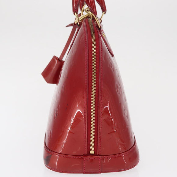 LOUIS VUITTON Monogram Vernis Alma PM Bag Rouge Grunadine M91693 Auth 165861