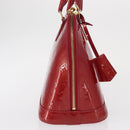 LOUIS VUITTON Monogram Vernis Alma PM Bag Rouge Grunadine M91693 Auth 165861-4