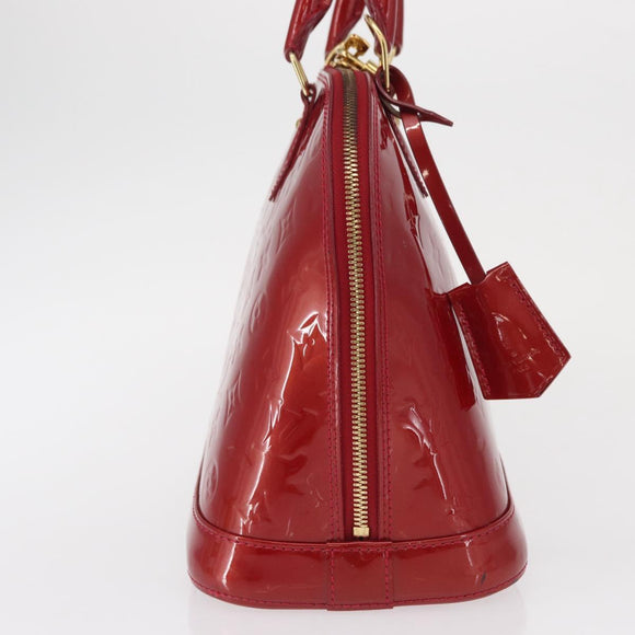LOUIS VUITTON Monogram Vernis Alma PM Bag Rouge Grunadine M91693 Auth 165861
