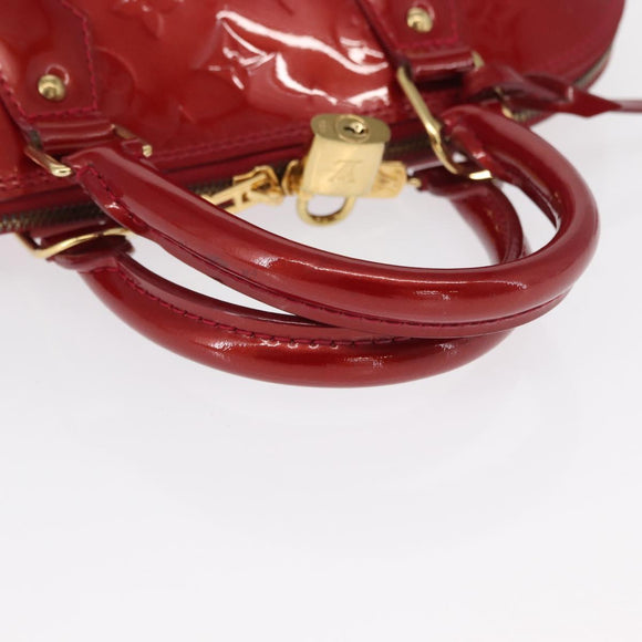 LOUIS VUITTON Monogram Vernis Alma PM Bag Rouge Grunadine M91693 Auth 165861