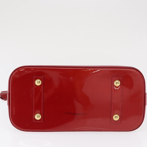 LOUIS VUITTON Monogram Vernis Alma PM Bag Rouge Grunadine M91693 Auth 165861