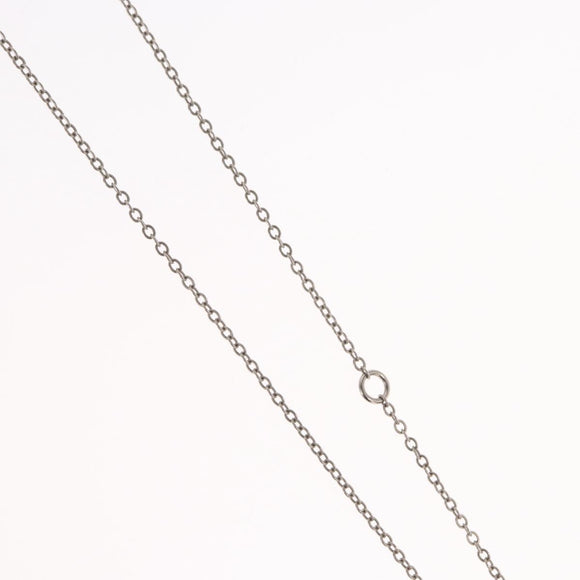CHANEL COCO Mark Necklace metal Silver tone CC Auth 165863SM
