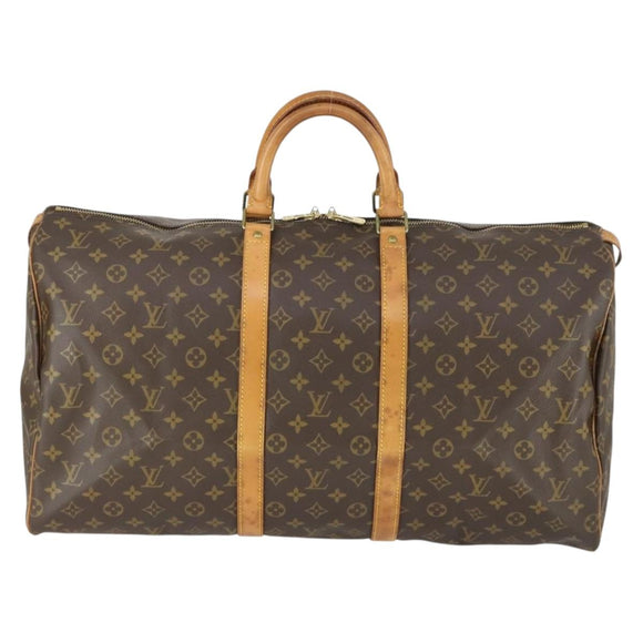 LOUIS VUITTON Monogram Keepall 55 Boston Bag M41424 LV Auth 165885