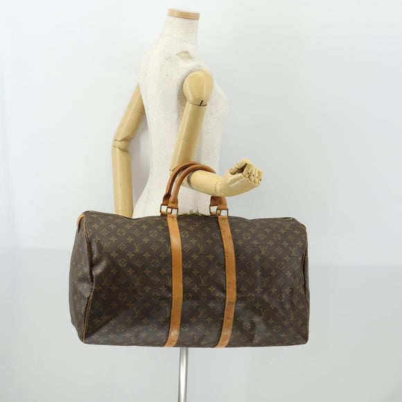 LOUIS VUITTON Monogram Keepall 55 Boston Bag M41424 LV Auth 165885