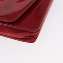 CHANEL COCO Mark Chain Shoulder Bag Patent leather Red Gold CC Auth 165902A-15