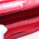CHANEL COCO Mark Chain Shoulder Bag Patent leather Red Gold CC Auth 165902A-9