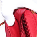 CHANEL COCO Mark Chain Shoulder Bag Patent leather Red Gold CC Auth 165902A-22