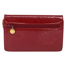 CHANEL COCO Mark Chain Shoulder Bag Patent leather Red Gold CC Auth 165902A-2