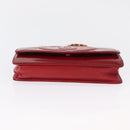 CHANEL COCO Mark Chain Shoulder Bag Patent leather Red Gold CC Auth 165902A-5