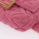 FENDI Zucca Canvas Mini Mamma Baguette Shoulder Bag 2way Pink Gold Auth 165907SM-13