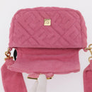 FENDI Zucca Canvas Mini Mamma Baguette Shoulder Bag 2way Pink Gold Auth 165907SM-20