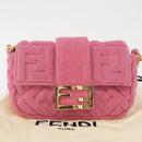 FENDI Zucca Canvas Mini Mamma Baguette Shoulder Bag 2way Pink Gold Auth 165907SM-27
