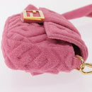 FENDI Zucca Canvas Mini Mamma Baguette Shoulder Bag 2way Pink Gold Auth 165907SM-4