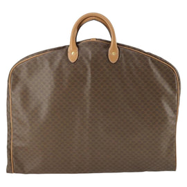 CELINE Macadam Canvas Garment Cover PVC Leather Brown Gold Auth 165913 - 0