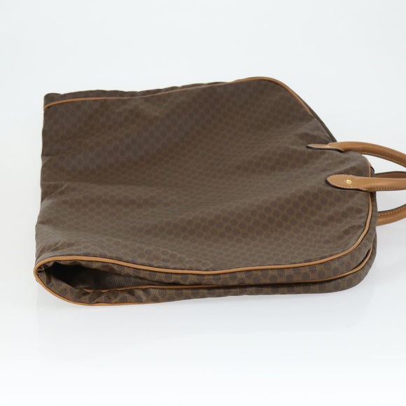 CELINE Macadam Canvas Garment Cover PVC Leather Brown Gold Auth 165913