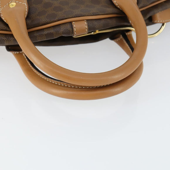 CELINE Macadam Canvas Garment Cover PVC Leather Brown Gold Auth 165913