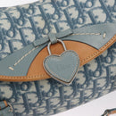 Christian Dior Trotter Canvas Romantic Hand Bag PVC Blue Silver Auth 165915SM-15